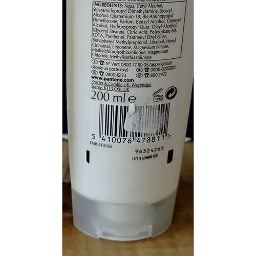 Photo de l’avis officiel: PANTENE FORCE &amp; BRILLANCE Shampoo — risque: Risque chimique
