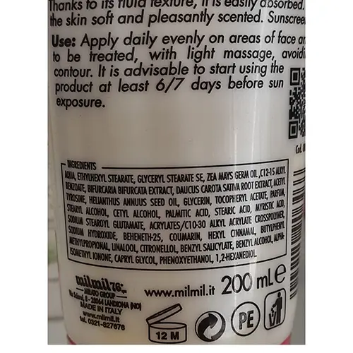 Photo de l’avis officiel: Delice solaire CREMA PRE SOLE Crème de protection solaire — risque: Risque chimique