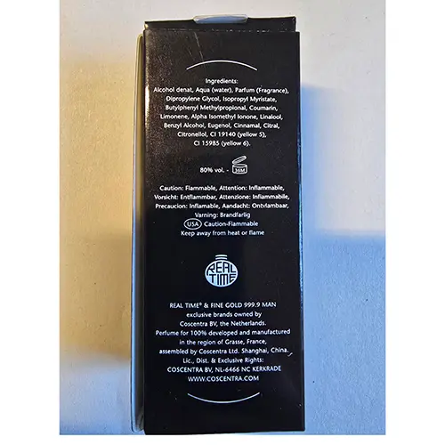 Photo de l’avis officiel: Real Time® Fine Gold 999.9 Eau de toilette — risque: Risque chimique