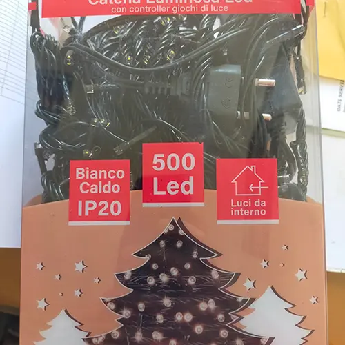 Foto do aviso oficial: GINMA 500 Led Corrente de iluminação — risco: Choque elétrico & Incêndio (SR/01240/25)