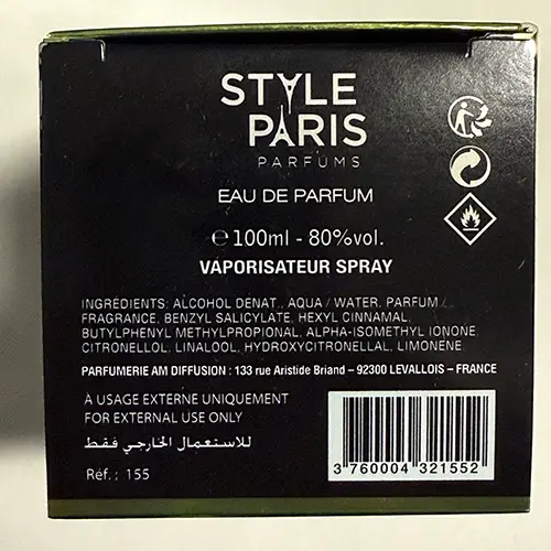 Photo de l’avis officiel: Style Paris Malibu Jungle Parfum — risque: Risque chimique