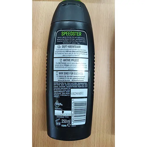 Photo de l’avis officiel: Fa MEN Speedster Gel douche — risque: Risque chimique