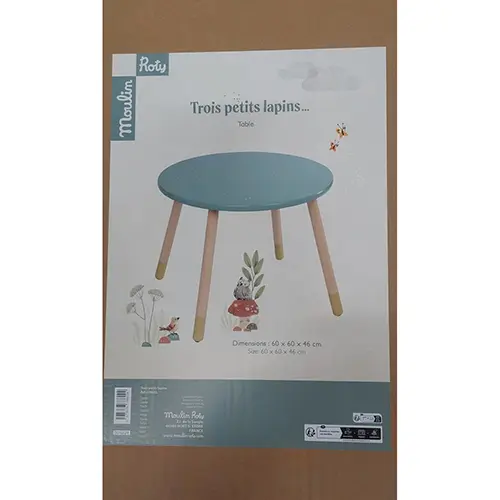 Foto aus der offiziellen Meldung: MOULIN ROTY Table trois petits lapins Kindertisch — Risiko: Ersticken