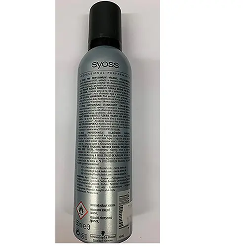 Photo de l’avis officiel: syoss Fiber Flex Flexible Volume Mousse de cheveux — risque: Risque chimique