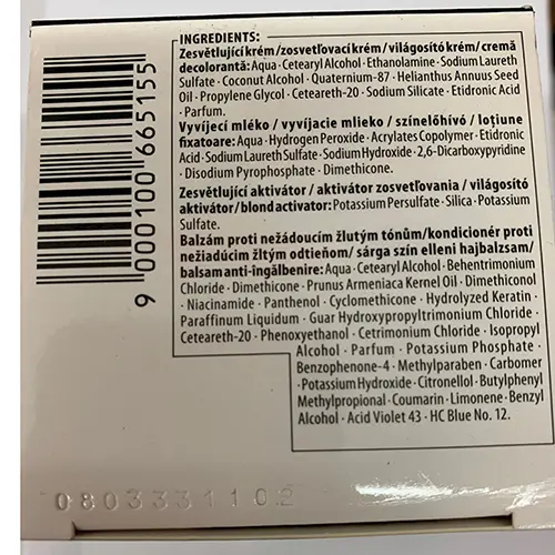 Foto aus der offiziellen Meldung: syoss Professional Performance Permanent Lightener Haarfärbemittel — Risiko: Chemikalie