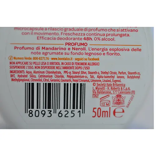 Photo de l’avis officiel: BOROTALCO Active - Odor -Converter Déodorant — risque: Risque chimique
