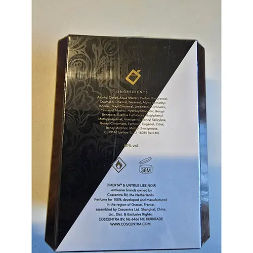 Foto dell’avviso ufficiale: Omerta ® Untrue Lies Noir Profumo — rischio: Rischio chimico