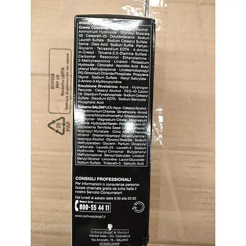 Foto aus der offiziellen Meldung: Schwarzkopf &amp; Henkel Palette professional performance Haarfärbemittel — Risiko: Chemikalie