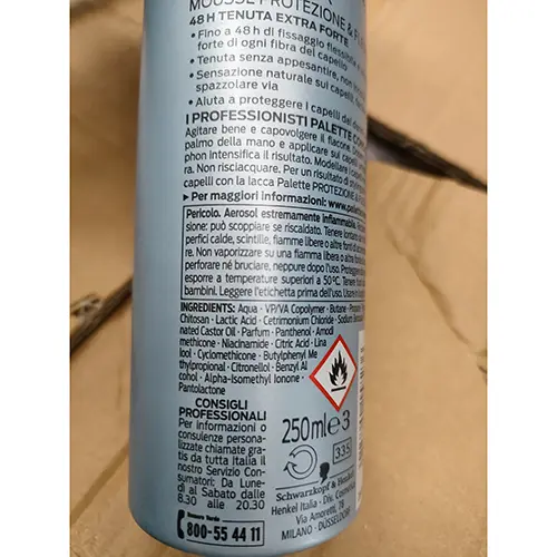 Foto dell’avviso ufficiale: TESTANERA Fiber Flex Mousse per capelli — rischio: Rischio chimico