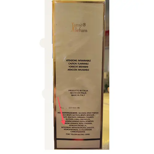 Photo de l’avis officiel: Jamè Parfum — risque: Risque chimique