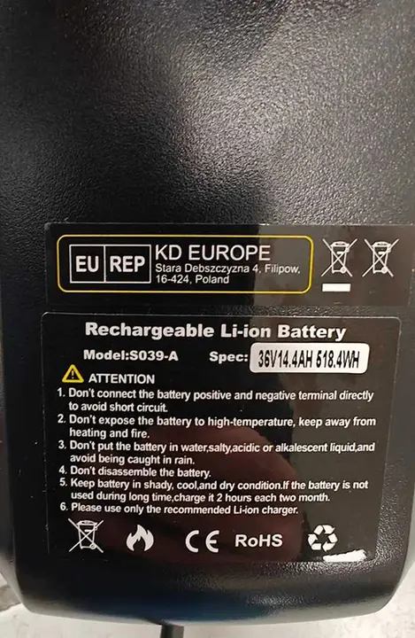 Foto do aviso oficial: KD EUROPE Bateria e carregador — risco: Incêndio