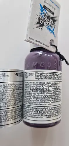 Photo from the official notice: WORLD FAMOUS Tattoo Ink Limitless Medium purple 1v2 — chemical risk