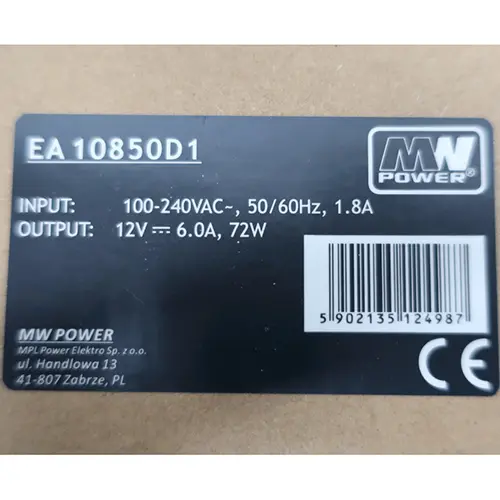 Photo de l’avis officiel: MW POWER Alimentation électrique — risque: Choc électrique