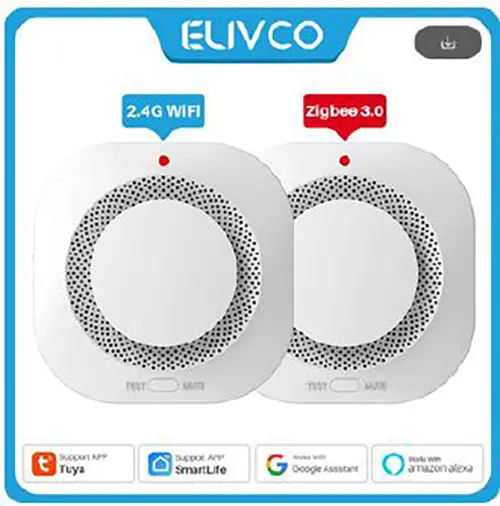 Photo from the official notice: Smart Wifi Photoelectric Smoke Detector — suffocation & burns risk