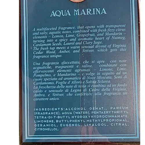 Photo de l’avis officiel: Monotheme Aqua Marina Eau de toilette — risque: Risque chimique
