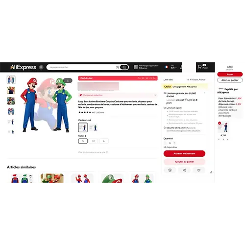 Photo de l’avis officiel: Luigi Bros Anime Brothers Cosplay Costume pour enfants, chapeau pour enfants, combinaison de barbe Costume de  — risque: Etranglement