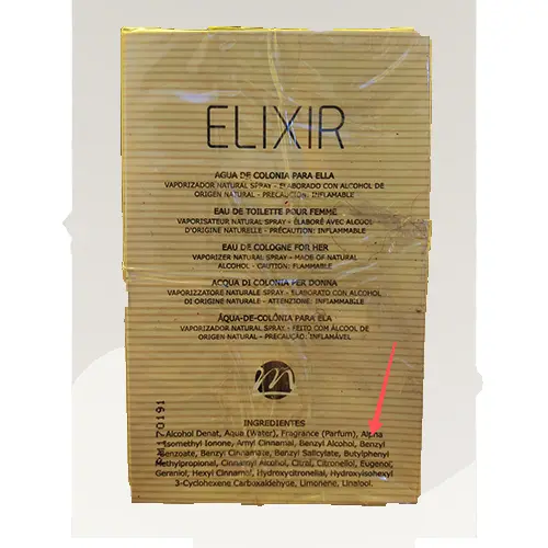 Photo de l’avis officiel: De Naturmais Elixir Eau de toilette — risque: Risque chimique (SR/01473/25)