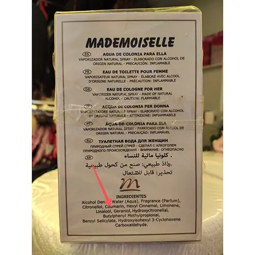 Photo de l’avis officiel: De Naturmais Mademoiselle Eau de toilette — risque: Risque chimique