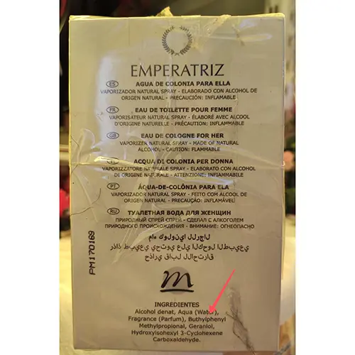 Photo de l’avis officiel: Emperatriz De Naturmais Emperatriz Eau de toilette — risque: Risque chimique