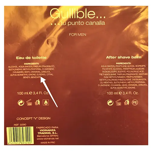 Photo de l’avis officiel: Gullible tu punto canalla Ensemble de cosmétiques — risque: Risque chimique