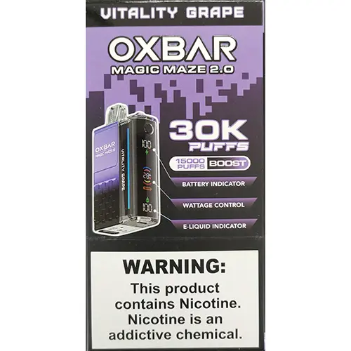 Photo de l’avis officiel: OXBAR MAGIC MAZE 2.0 Cigarette électronique jetable — risque: Risque chimique (SR/01499/25)