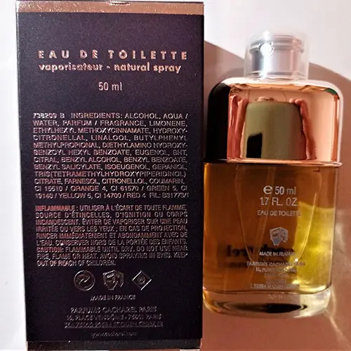 Photo de l’avis officiel: Cacharel pour homme Eau de toilette — risque: Risque chimique