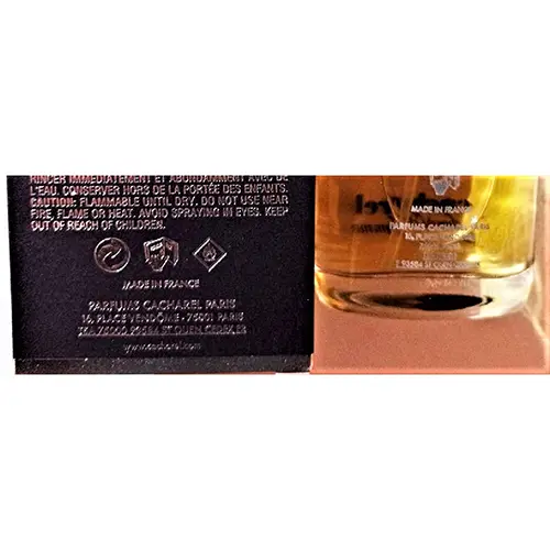 Photo de l’avis officiel: Cacharel pour homme Eau de toilette — risque: Risque chimique