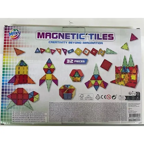 Foto do aviso oficial: MOXY Magnetic'Tiles Brinquedo magnético — risco: Químico & Engasgamento