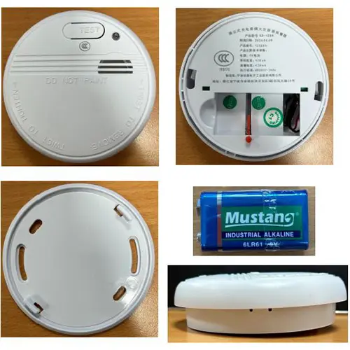 Photo from the official notice: KINGDUN smoke detector — suffocation & fire risk