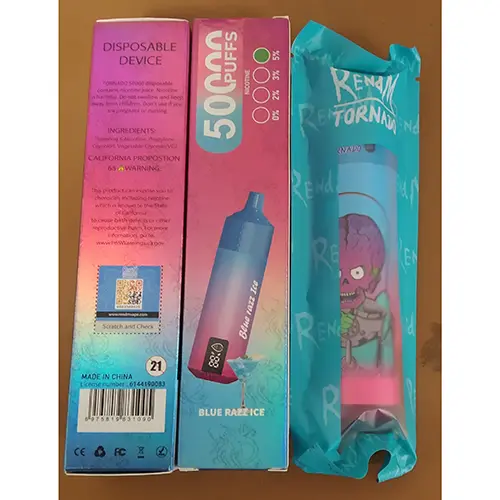Photo de l’avis officiel: RENdM TORNADO 50000 Cigarette électronique jetable — risque: Risque chimique (SR/01543/25)