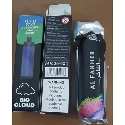 Photo de l’avis officiel: Al Fakher CROWN BAR 8000 Cigarette électronique jetable — risque: Risque chimique
