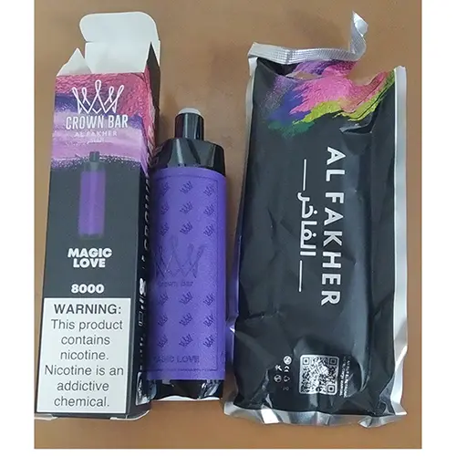 Photo de l’avis officiel: Al Fakher CROWN BAR 8000 Cigarette électronique jetable — risque: Risque chimique