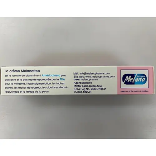 Photo de l’avis officiel: Melanofree 4% Crème éclaircissante pour la peau — risque: Risque chimique