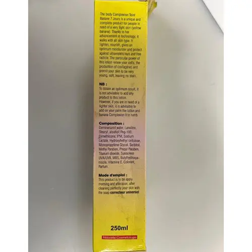 Photo de l’avis officiel: Lait Teint Banane 7 Jours Lotion éclaircissante pour la peau — risque: Risque chimique
