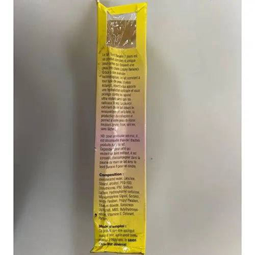 Photo de l’avis officiel: Lait Teint Banane 7 Jours Lotion éclaircissante pour la peau — risque: Risque chimique