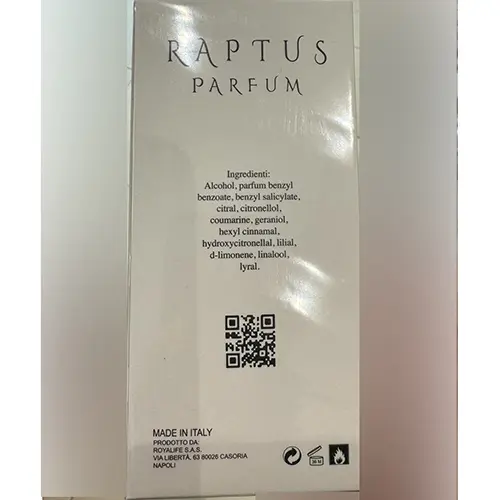 Photo de l’avis officiel: Raptus Parfum Raptus — risque: Risque chimique