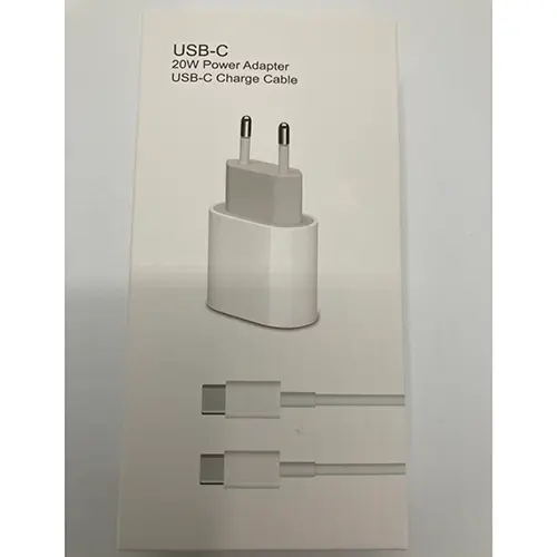Foto uit de officiële melding: 20W Power Adapter USB-C Charge Cable Lader — risico: Milieu