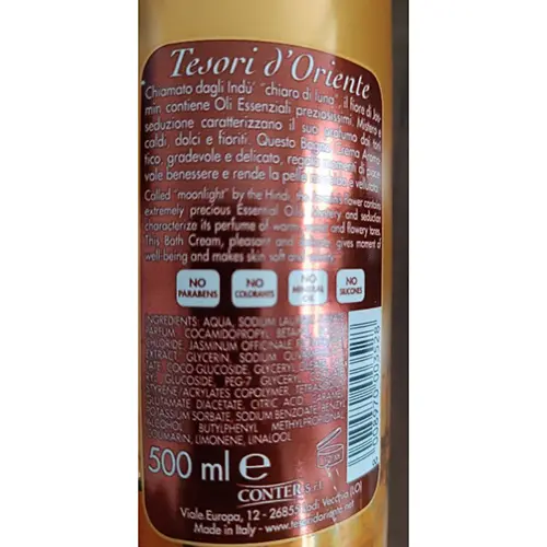 Foto uit de officiële melding: Tesori d'Oriente Jasmin di Giava Badcrème — risico: Chemische risico's