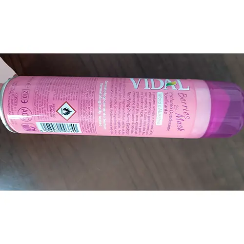 Photo de l’avis officiel: Vidal Berries &amp; Musk Déodorant — risque: Risque chimique