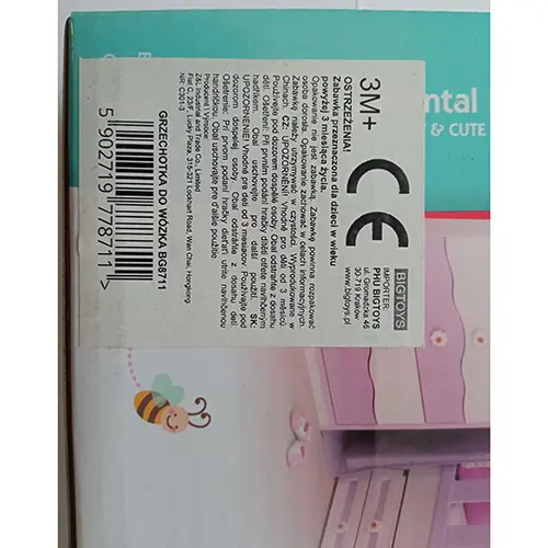 Photo from the official notice: Zheng he Toys Baby's PARTNER toy rattle — choking risk