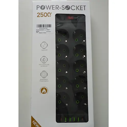 Foto do aviso oficial: HITRENDS, PABANCE POWER-SOCKET 2500W Cabo de extensão — risco: Choque elétrico