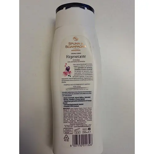 Photo de l’avis officiel: SPUMA DI SCIAMPAGNA Crema corpo rigenerante Crème pour le corps — risque: Risque chimique