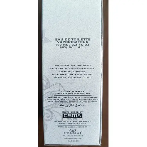 Photo de l’avis officiel: Black Onyx BO pure one Eau de toilette — risque: Risque chimique