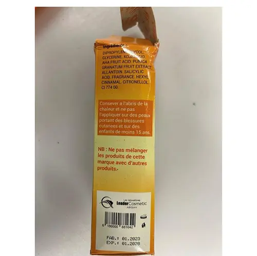Foto aus der offiziellen Meldung: Teint de Ly's Serum extra eclaircissant Hautaufhellendes Serum — Risiko: Chemikalie