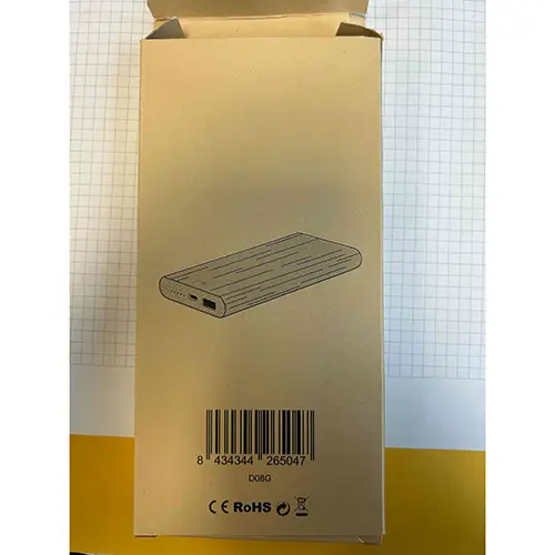 Photo de l’avis officiel: Misty POWER BANK Powerbank — risque: Brûlures & Incendie