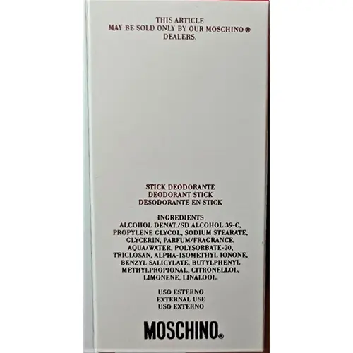 Photo de l’avis officiel: Moschino Friends Déodorant — risque: Risque chimique