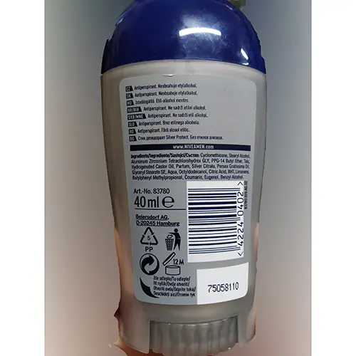 Foto dell’avviso ufficiale: Nivea SILVER PROTECT Deodorant — rischio: Rischio chimico