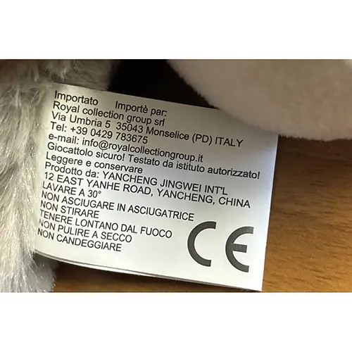 Foto do aviso oficial: I teneroni Orso peluche Brinquedo macio — risco: Engasgamento