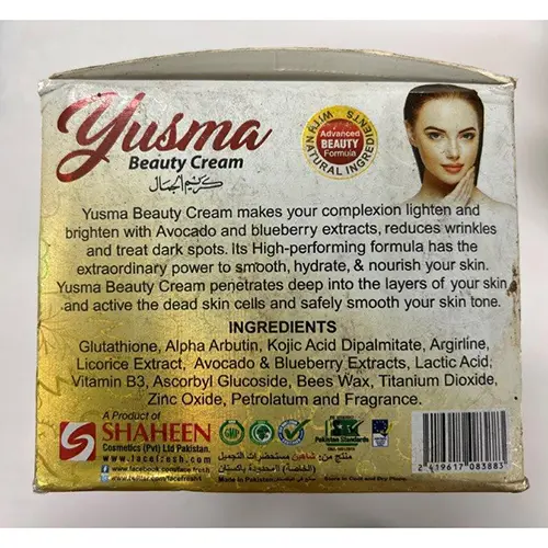 Foto dell’avviso ufficiale: Yusma Beauty cream Crema schiarente per la pelle — rischio: Rischio chimico