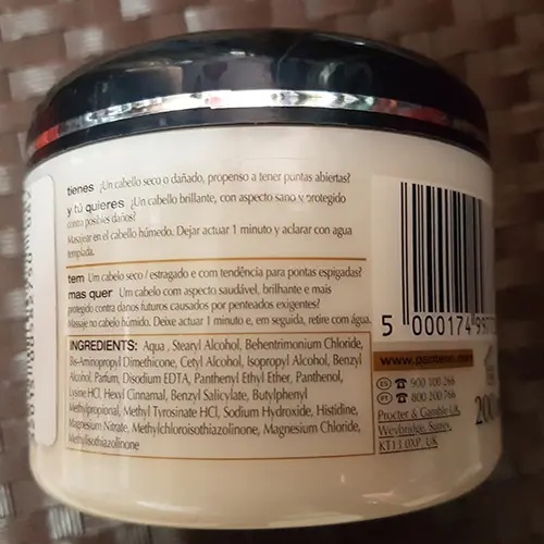 Photo de l’avis officiel: PANTENE PRO-V INSPIRADO EN/EM SPA Masque capillaire — risque: Risque chimique